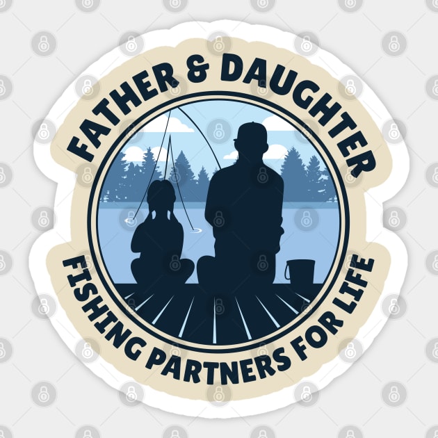 Father Daughter Fishing Sticker by Safdesignx